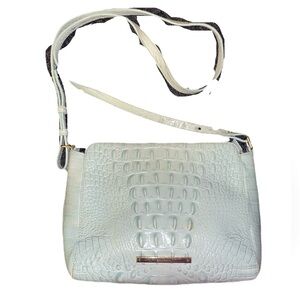 Brahmin Alligator leather crossbody shoulder bag light blue
